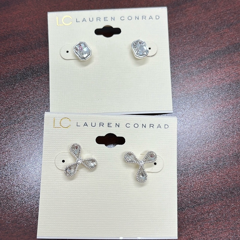 Lauren Conrad cute two pairs in silver tone. New!